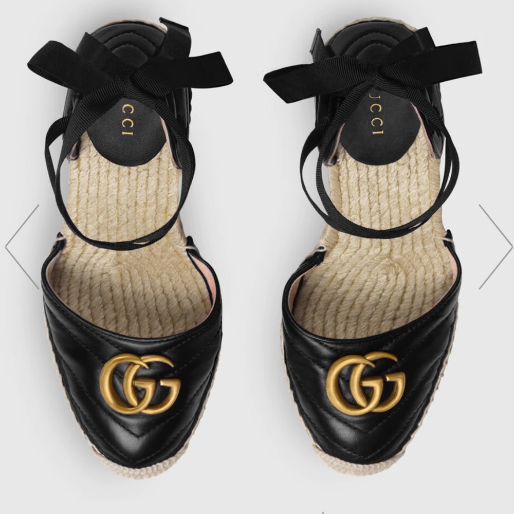 Guccis Leather platform espadrille *never worn*